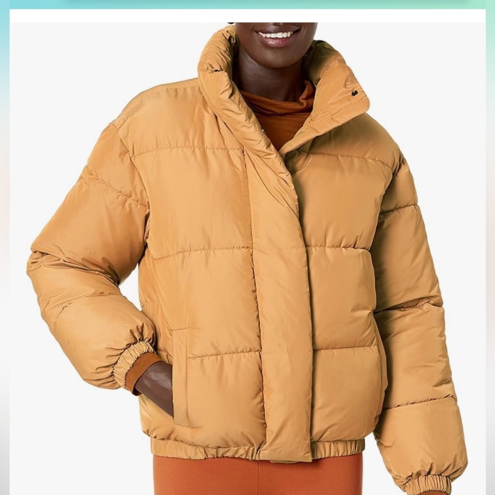 Plus Size Relaxed Fit Mock-Neck Short Puffer Jacket (Previously Daily Ritual) - Picture 1 of 2